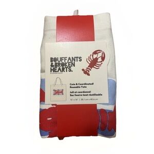 Kendra Dandy Bouffants & Broken Hearts Tote Bag Lobster Coastal Preppy NWT